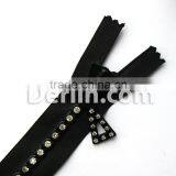 2016 Design Black 3# Open End Close End Rhinestone Zipper