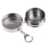 outdoor camping portable retractable folding stainless steel cup with 6 sections