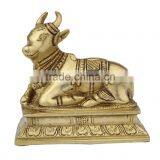 Brass Nandi Holy Cow on Base 5"