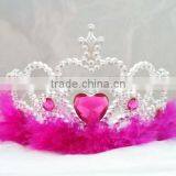 8.5cm High X 12cm Diameter Metallic Silver Heart Plastic Tiaras and Crowns thumbnail-1