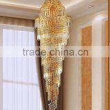 Cylinder Shape Crystal Chandelier , Long Chandeliers for Hotel Lobby thumbnail-3