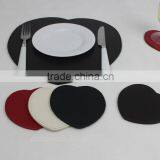 S/8 heart shape faux leather tableware coasters and placemat set