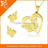 Hot Fashion Cross With Crystal Set Stainless Steel Necklaces and Earrings Set thumbnail-4