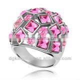Stylish Kingman 2013 Pink Austrian Crystal Rings (KMKR-41) thumbnail-1