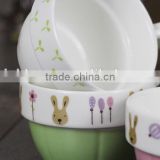 Zakka creative cartoon rabbit couples coffee kettele and mugs ceramic three-piece tea set with stainless steel filter