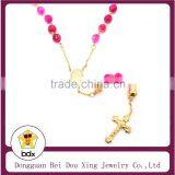 New Product Christ Virgin Mary &Jesus Cross Pendant 8MM Bead Rosary Prayer Stainless Steel Necklace For Faith Jesus Christians thumbnail-2