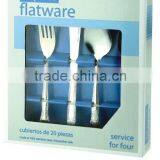 20-PCS Stainless Steel Flatware, Stainless Cutlery Set, Stainless Steel Tableware With Color Box