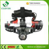 Aluminum Alloy High Power Zoom Cree Xml t6 Led Headlamp Rechargeable thumbnail-2