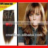 Hot Sale Pretty Gold 30 Inch Human Hair Extensions Clip in Human Hair Clip in Hair