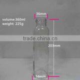 Empty Glass Bottle 360ml Straight-sided Beverage Glass Bottle ,glass Juice Bottle