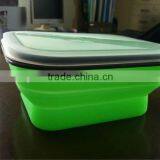 Portable silicone collapsable container for lunch