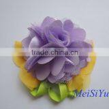 Purple Chiffon Mesh Flower for Garment thumbnail-1