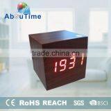 Professional design Environment-friendly square shape led wooden clock with Large LED digital display