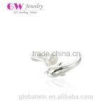 Engagement Gift Freshwater Pearl Solid Silver Rings For Sale thumbnail-1