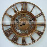 15 Inch Wall Decorative Plastic Copper Effect Clock thumbnail-2