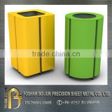 Customized powder coated colored trash bin