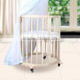 Solid Wood Sleigh Baby Crib / Baby Cot / Baby Bed With Wider Slats thumbnail-1