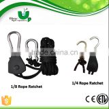 1/4 1/8 heavy duty adjustable retractable grow light hangers rope ratchet