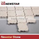 Newstar Crema Beige Arabesque Marble Lantern Brown Stone Tile Backsplash thumbnail-3