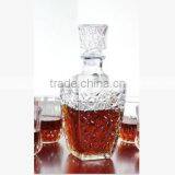 Wine Decanter & Whisky Glasses, Crystal Square Whiskey Decanter With Stopper. thumbnail-4