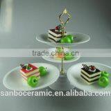 New Design Round & Square 3 PCS Plates One Layer Metal Wedding Cake Stand Wholesale thumbnail-3