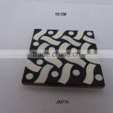 Black and White Mosaic Repeat Pattern Coaster Available in Other Patterns and Colours thumbnail-1