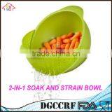 NBRSC 2 in 1 Soak and Strain Washing Bowl Colander for Fruit Vegetables Salads DRAINER MIXING BOWL thumbnail-2