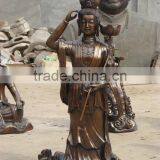 Copper Standing Kuanyin Sculpture thumbnail-1