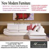 JR060 Elegant Chic Contemporary White Cow Leather L Shape Living Room Luxury Sofa Set Home Furniture New Design thumbnail-1