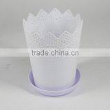 Round Plastic Hollow Carved Flower Pot thumbnail-6