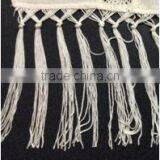 100%RAYON TOP WITH KNOT CUT FRINGE & CLUNY LACE thumbnail-4