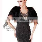 CX-B-19 Hot Sale Fashion Lady Women Mongolian Lamb Fur Shawl For Evening Dress thumbnail-5