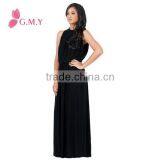 Women's Slimming Key Hole Sleeveless Long Maxi Evening Dress Night Party Cocktail Dress thumbnail-2
