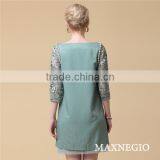 2015 New Causal 100% Cotton Three Quarter Sleeve Latest Casual Gaon Dress thumbnail-4