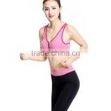 Sexy Zipper Sports Bra Sets Wireless Running Fitness Wear Factory Price Yoga Bra thumbnail-2
