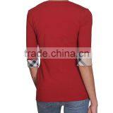 Women's Fashion 100% Cotton Half Sleeve Red Tee thumbnail-2