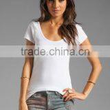 Slim Scoop Neck White t Shirts Top Tee thumbnail-1