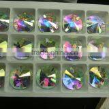 AB Color Round Crystal Rivoli 8mm Sew on Rhinestones thumbnail-3