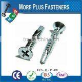 Made In Taiwan BDS Thread Type Countersunk Flat Head Cross Recessed Phillips Flat Head Self Drilling Screw thumbnail-2