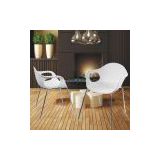 Modern white plastic steel cafe/coffee/restaurant/dining chair