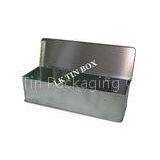 Plain Hand Rolled Tobacco Rectangular Tin Box , Cigarette Storage Box