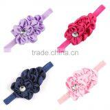 Girl's Headbands Chiffon Hair Band Fish Scale Flowers With Rhinestone