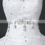 HS1618 New Luxury Sexy Sweetheart Strapless Applique Beaded Chapel Train Tulle Wedding Dresses Wedding Dress Bridal Gowns Dress thumbnail-4