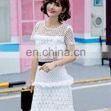 White Short Sleeve Lace Dress Thick Cheap Long Party Dress for Girls Wholesale Drposhipping thumbnail-2