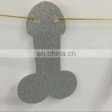 Bachelorette Party Bridal Shower Glitter Paper Hen Party Same Penis Forever Banner thumbnail-4