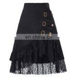 Belle Poque Vintage Women's Steampunk Gothic Clothing Gypsy Hippie High Stretchy Nylon-Cotton & Lace Skirts BP000205-1 thumbnail-1