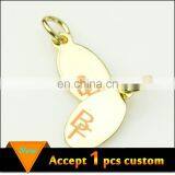 Fashion Jewelry Wholesale 11x6.5mm Gold Plating Laser Engraved Logo Custom Metal Jewelry Tags