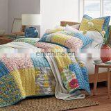 Soft Bright Reactive Printing 100% Cotton King 3pcs Bedspread Patchwork Handmade Quilt thumbnail-2