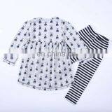American Children Set Match Ruffle Pants High Quality Cotton Clothes Western Teen Girl Boutique Outfit thumbnail-2