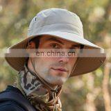Cheap Foldable Sun Custom Bucket Hat Summer Cotton Cap Wholesale Fishing Boonie Brim Sun Safari Hat With Strings thumbnail-3